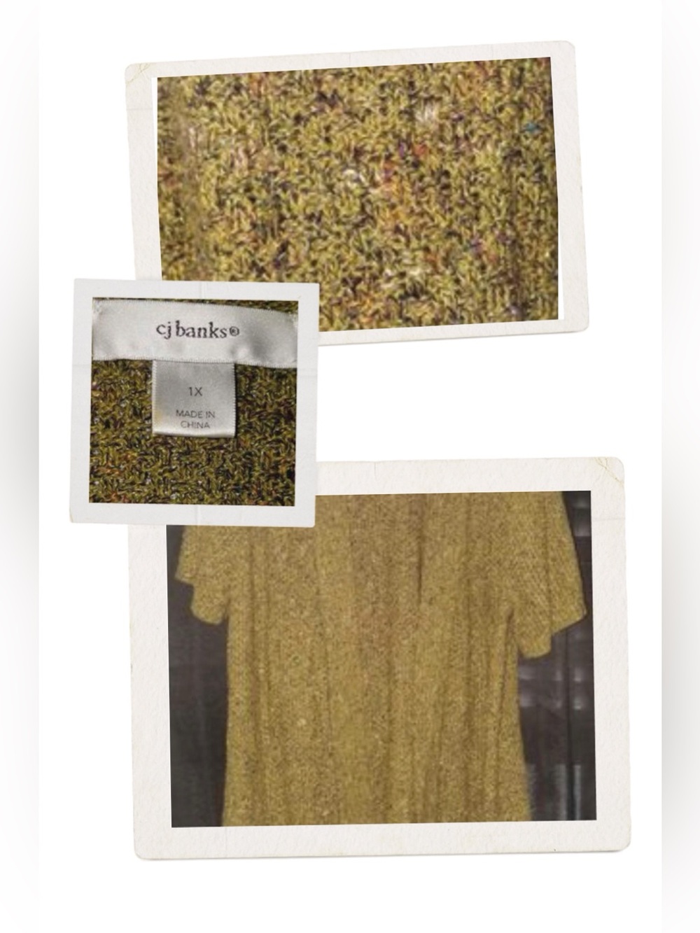 BOGO
CJ Banks‎ Green Multi colored sweater cardigan #1134